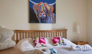 The master bedroom at Brightwater Lodge